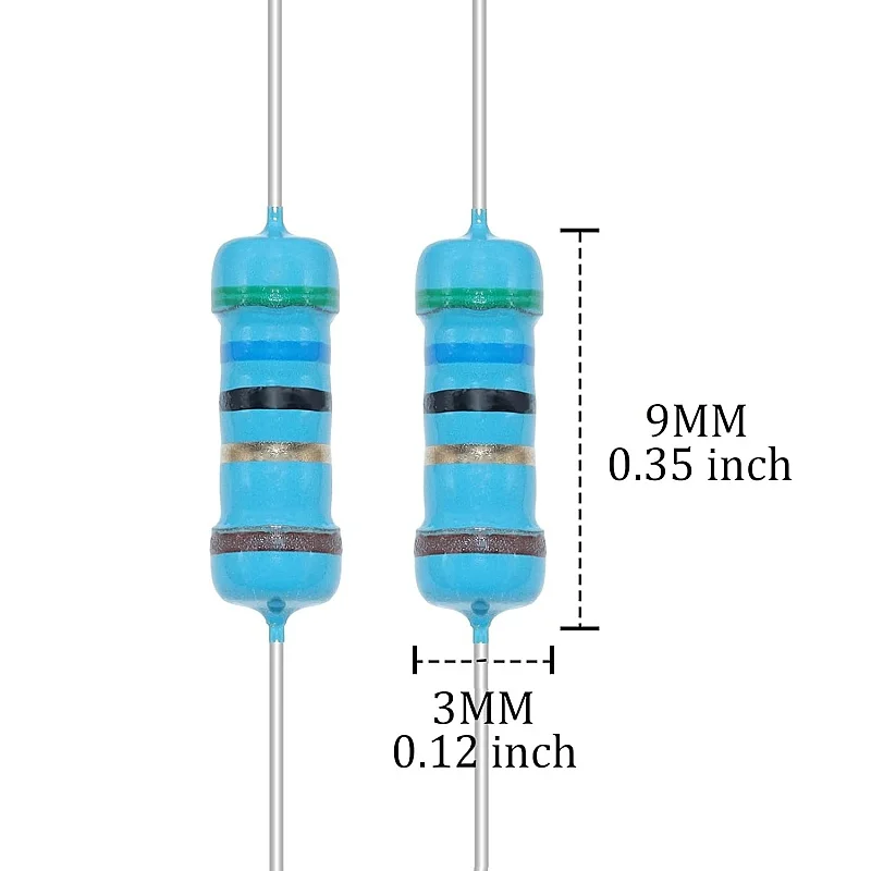 1/2W Resistor Assortment 40Values, 400 PCS, Metal Layer Resistors, 1 to 1M Ohm Resistors, Electronic Resistor Kit, ±1% Tolerance