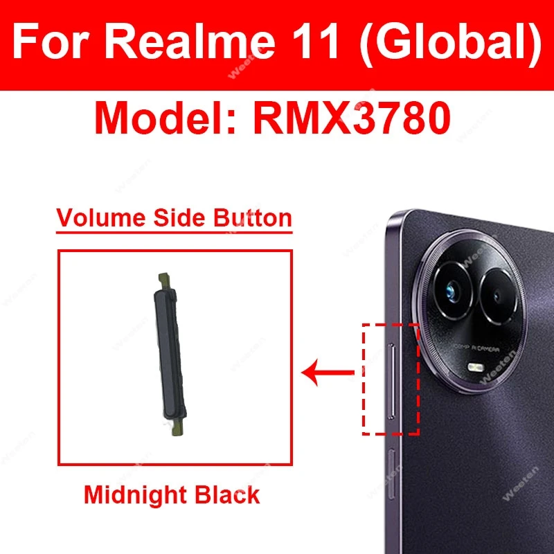 For Realme 11 11X Pro 11Pro Plus 5G Power Volume Buttons On OFF Power Volume Button Side Key Flex Cable Parts