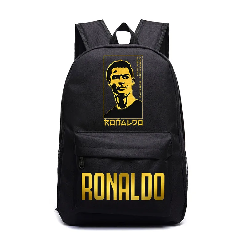 Soccer star Ronaldo printed backpack campus student schoolbag youth children's bag outdoor travel bag