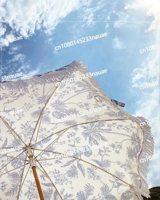 

/Богемный пляжный зонт с кисточками, роскошный деревянный портативный