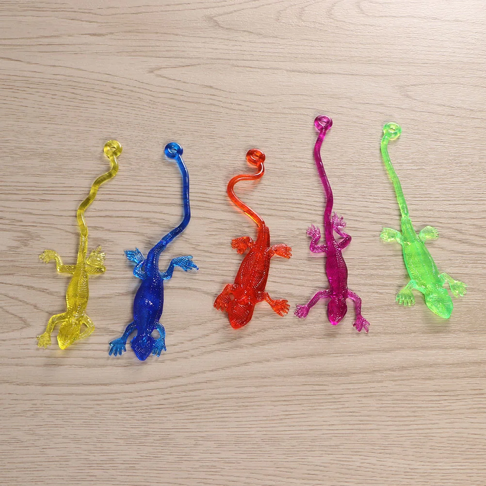 15 Pcs Lizard Soft Gummy Ball Toys Creative Sticky Kids Lizards Child Stretchy Children