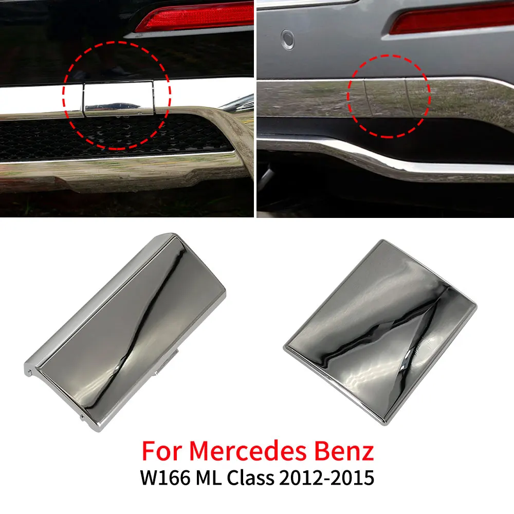 Car Rear Bumper Tow Hook Cover Cap Silver Accessory Replacement For Mercedes Benz ML Class ML300 ML320 ML400 ML450 2012-2015