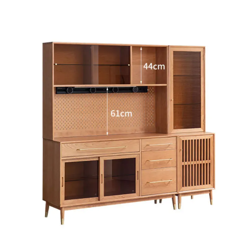 

Nordic all solid wood large capacity, dining side cabinet Japanese style, multi-functional storage side cabinet high cabinet tea