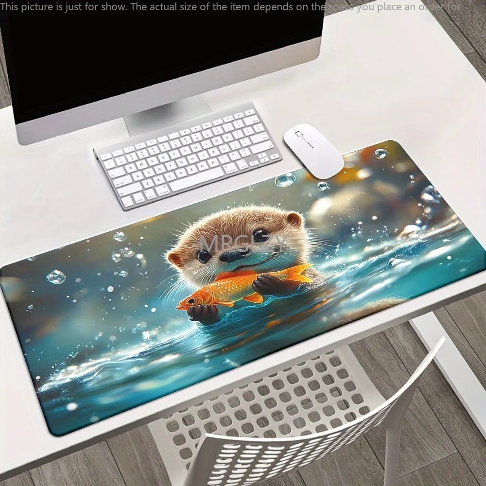 لوحة ماوس صيد السمك من Otter، قاعدة مطاطية كبيرة الحجم مضادة للانزلاق، ملحقات مكتب الكمبيوتر، لوحة ماوس للمكتب والألعاب، حصيرة لوحة المفاتيح، سجادة ديكور #4