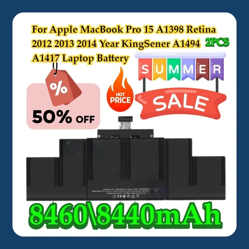 

Для Apple MacBook Pro 15 A1398 Retina 2012 2013 2014 год KingSener A1494 A1417 аккумулятор для ноутбука 2 шт.