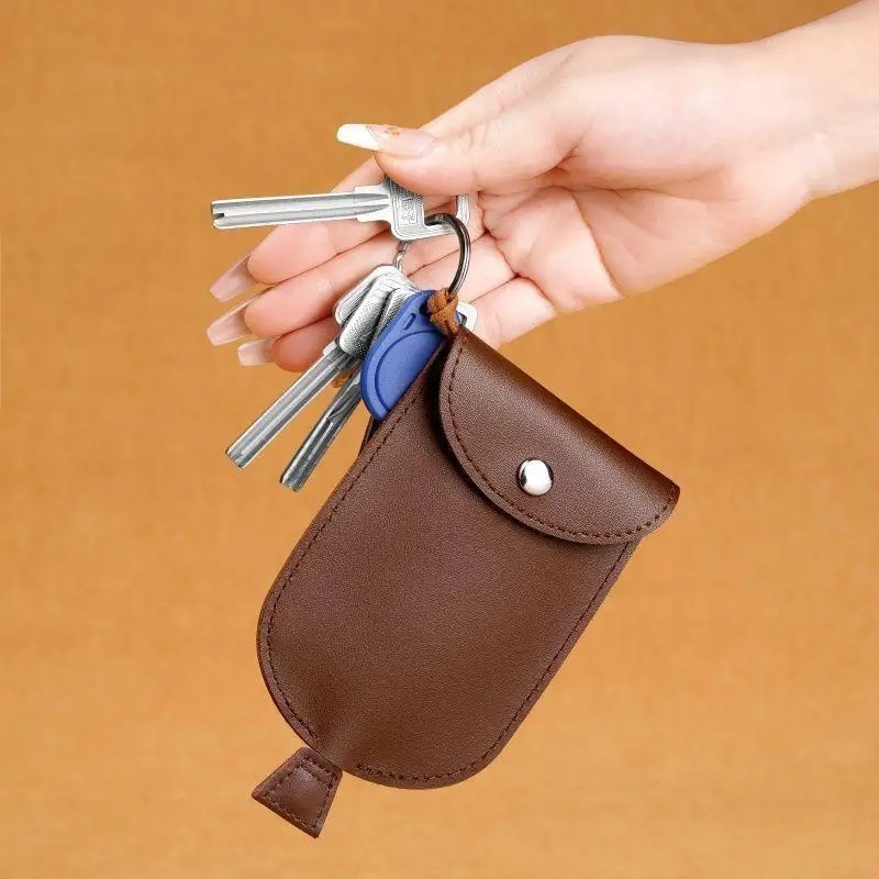 Retro Pull Out Key Holder PU Leather Key Case Portable Keychain Pouch Multi-Functional Mini Coin Purse For Men Women Daily Use view 2