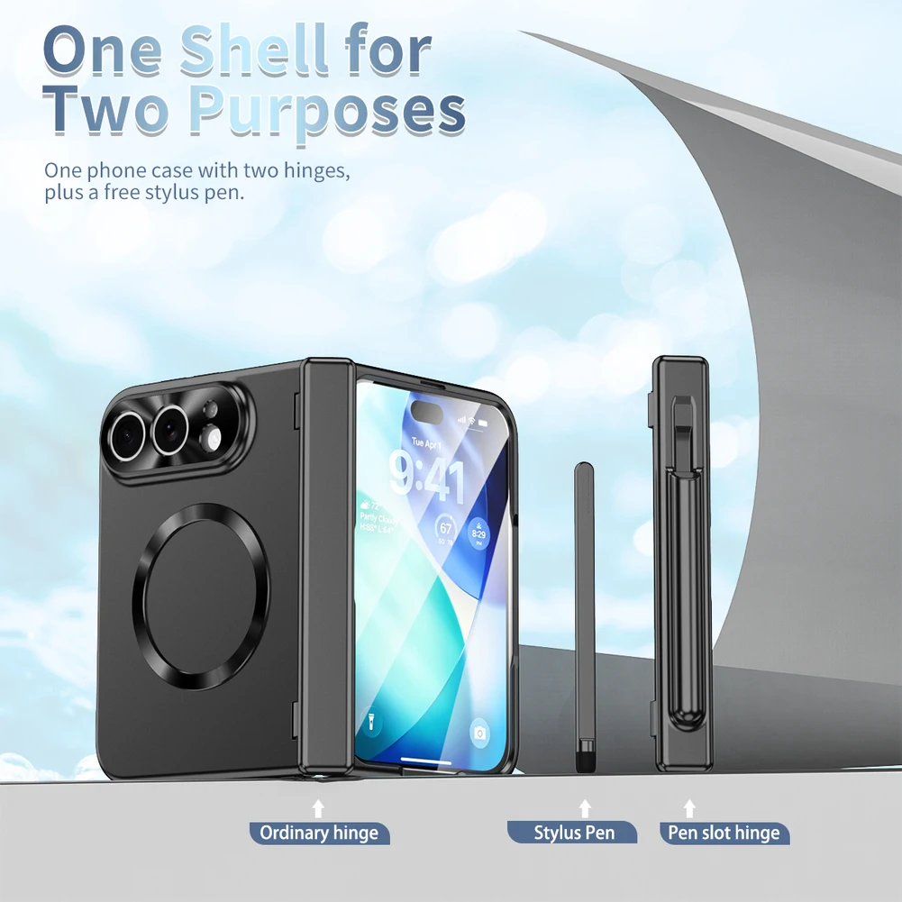 2026 New Magnetic PC Case With Hinge Protection And Slot For IPhone For Ultra Lightweight Shockproof Bumper Cover