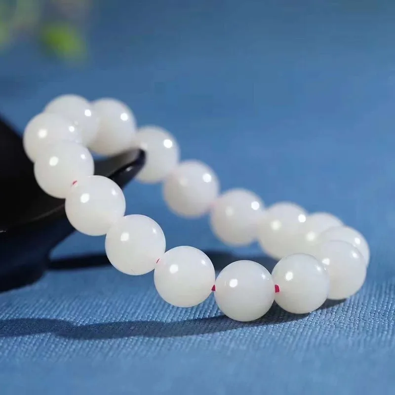 

Натуральный Hetian Qinghai старый материал розовые бусины круглый нефрит гладкий одиночный круглый браслет женский