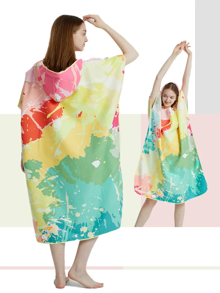 

Полотенце-пончо для серфинга, быстросохнущее полотенце, толстовка с капюшоном, Пляжное Пончо из микрофибры для смены, полотенце для плавания, пляжное пончо для взрослых (A17)