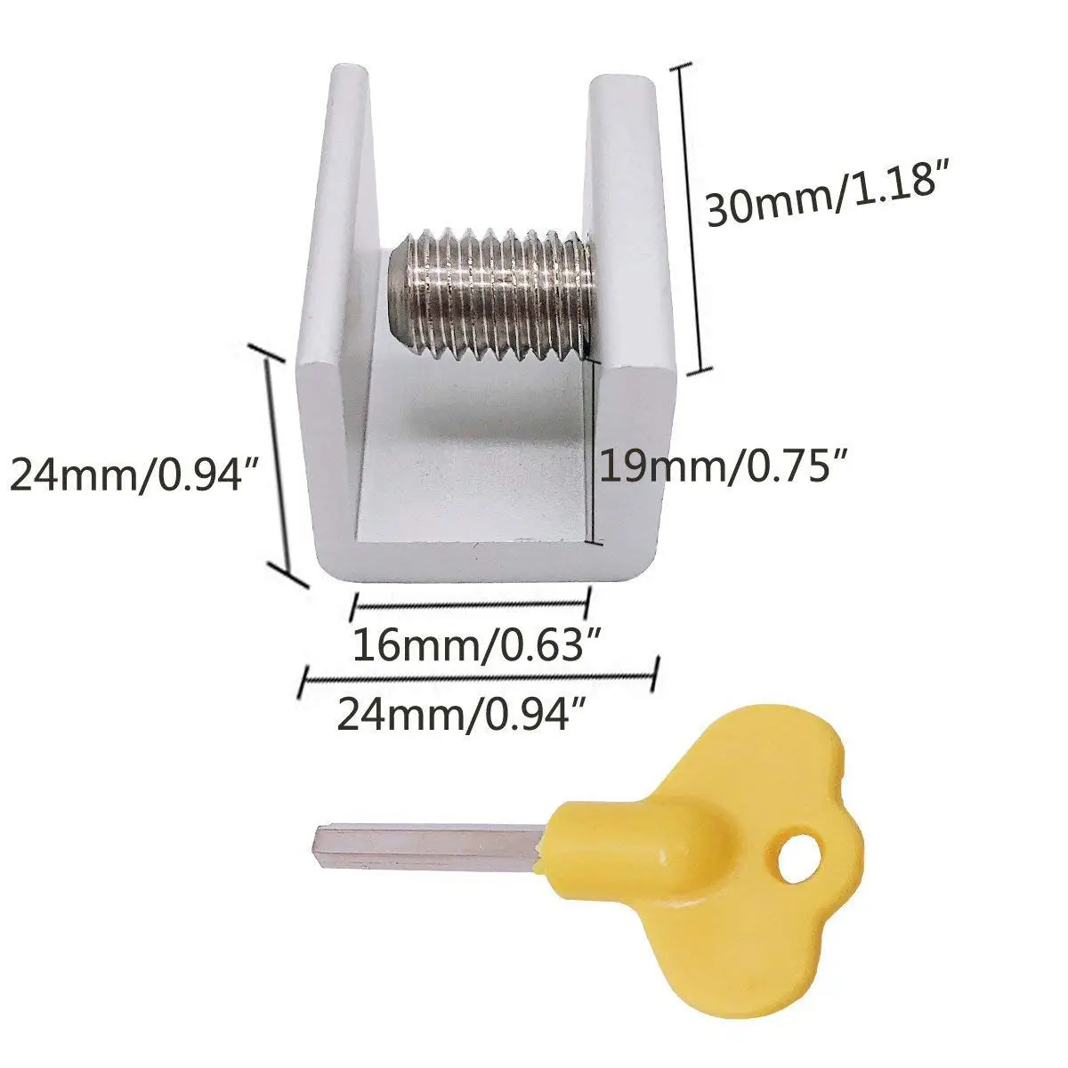 6 Pieces Adjustable Sliding Window Locks Stops Aluminum Alloy Door Frame Security Lock with Keys