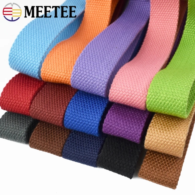 3Meters 20-38mm 2mm Cotton Webbing Tapes for Bag Backpack Straps Ribbon Band Luggage Belt Bias Binding DIY Accessories