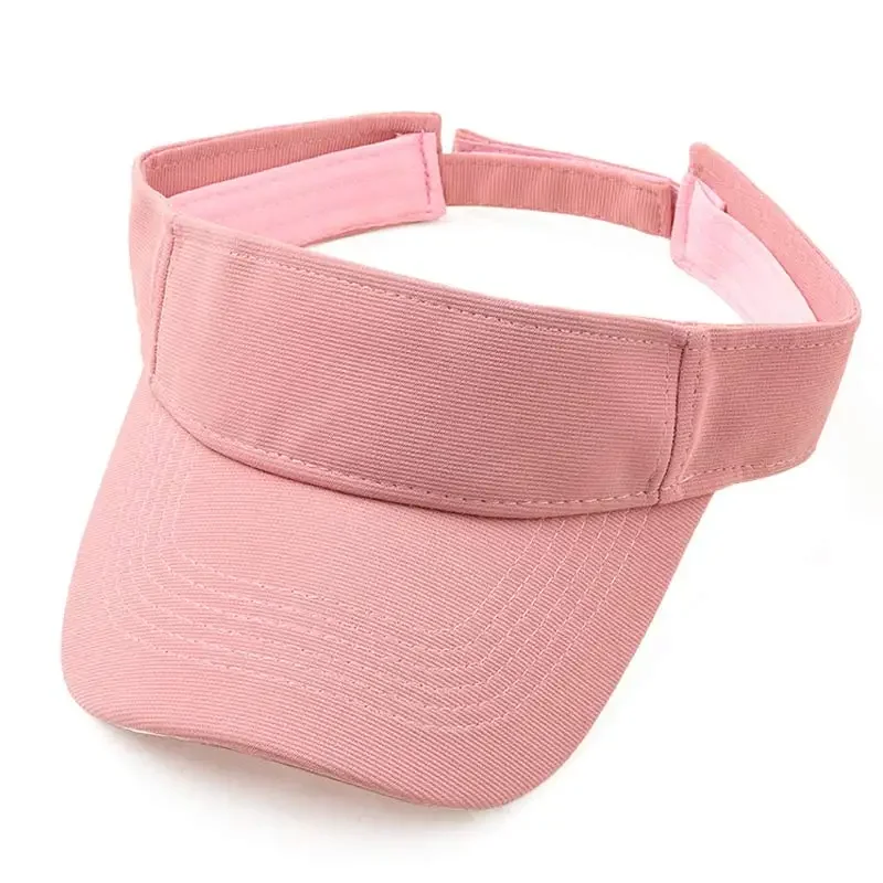 Plain Summer Sun Visor Caps Running Tennis Golf Visor Hats Sporty Style Black White Royal Blue Khaki Dusty Pink Turquoise Red