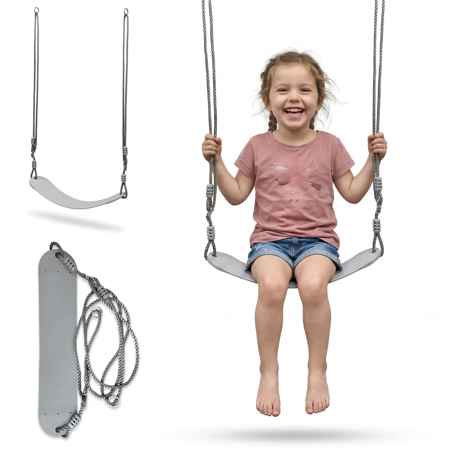 Hypermotion Tuinschommel met flexibele, gevormde zitting en verstelbare hoogte voor kinderspeelplaatsen (3+).