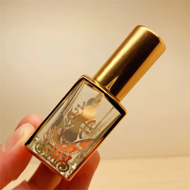 Spray Bottle Mist Sprayer 10ml Glass Gold Plating Aluminum Spray Perfume Atomizer Refillable Lotion Moisturizing Perfume Bottle