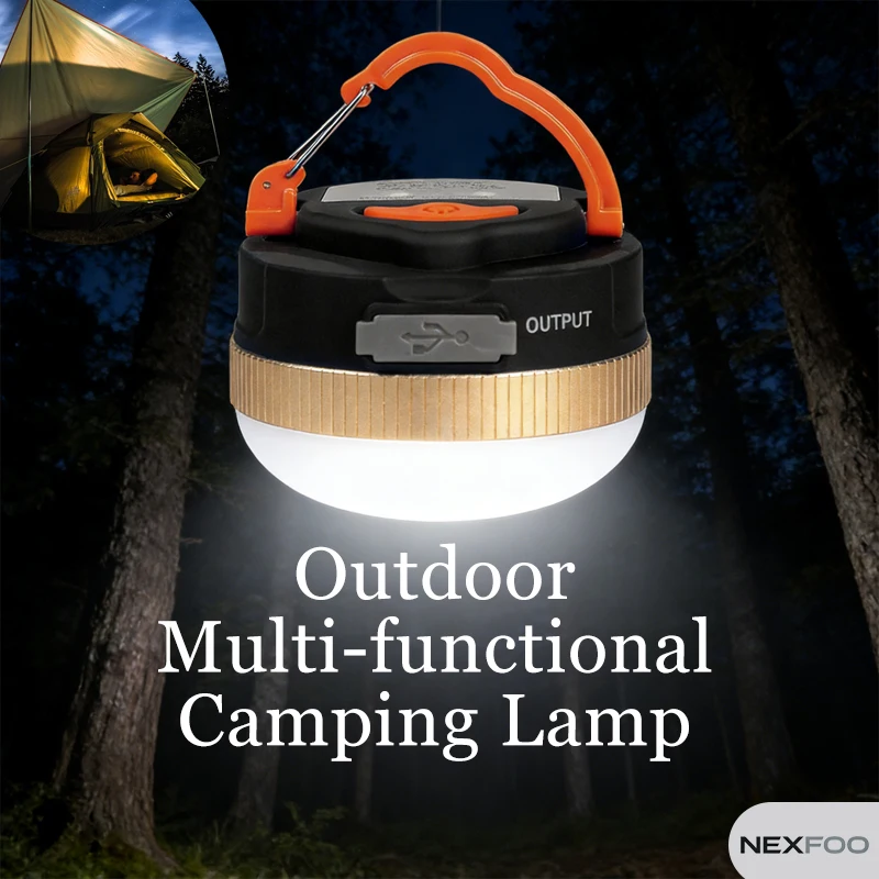 Magnetic Portable LED Camping Lantern with 3 Lighting Modes - Outdoor Tent Camp Light for Home Emergency & Camping Trips