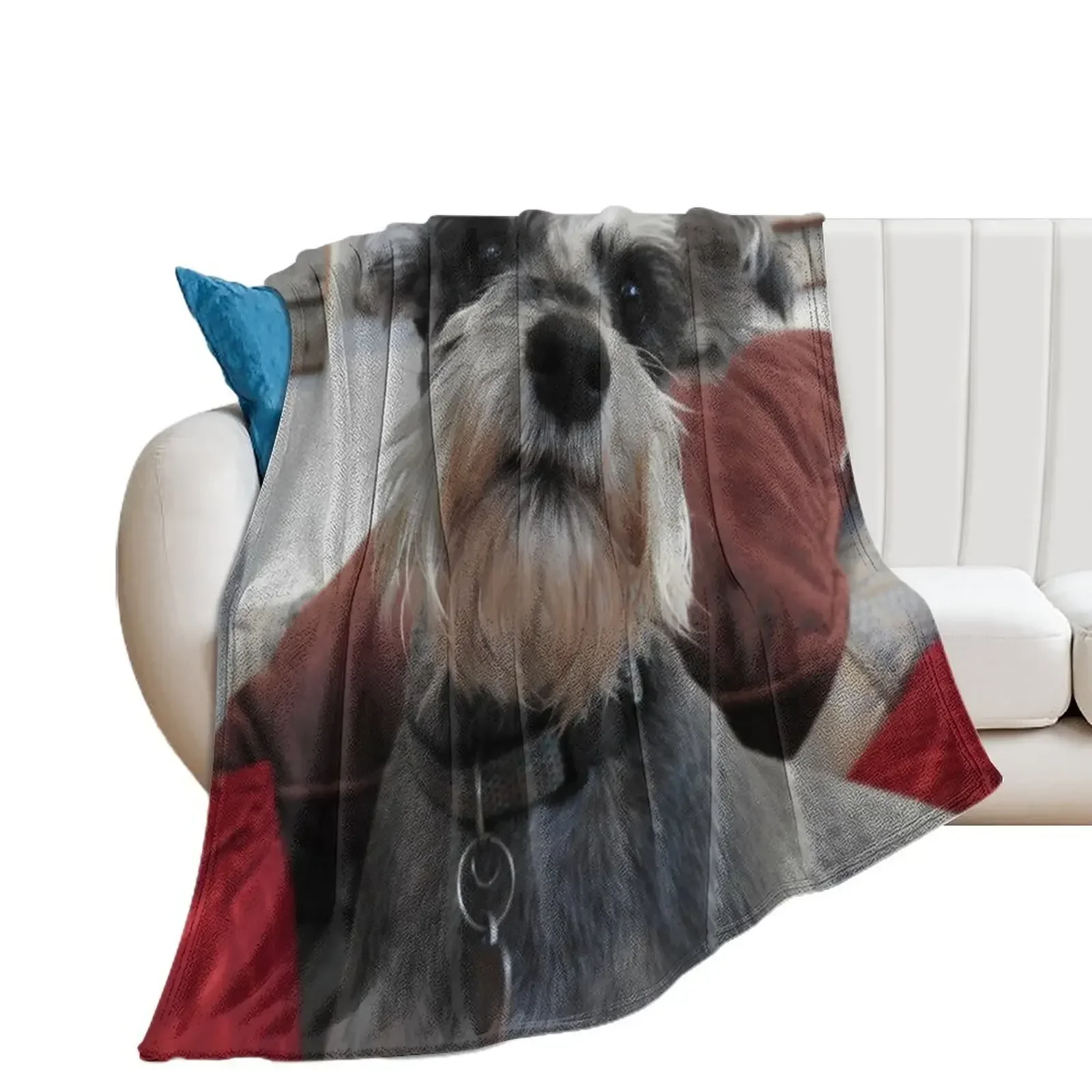 

cute christmas Schnauzer Throw Blanket Luxury Thicken Soft Bed covers Furry Blankets