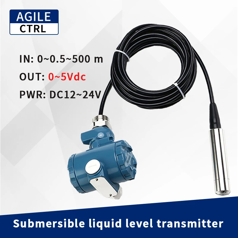 0 5m Liquid Level Measurement Instruments Diesel Oil Water Tank Level Sensor 0-5v Split Liquid Level Transmitter Sensor