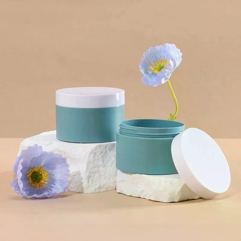 1 قطعة 100 جرام الأزرق حقن صب جرة بلاستيكية كريم وجه سميكة البلاستيك حاوية مستحضرات التجميل إعادة الملء زجاجة علب مصل