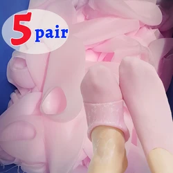 1-5Pairs Silicone Foot Care Socks Anti Cracking Moisturizing Elastic Socks DIY Foot Mask Cracked Dead Skin Remove Pedicure Tools