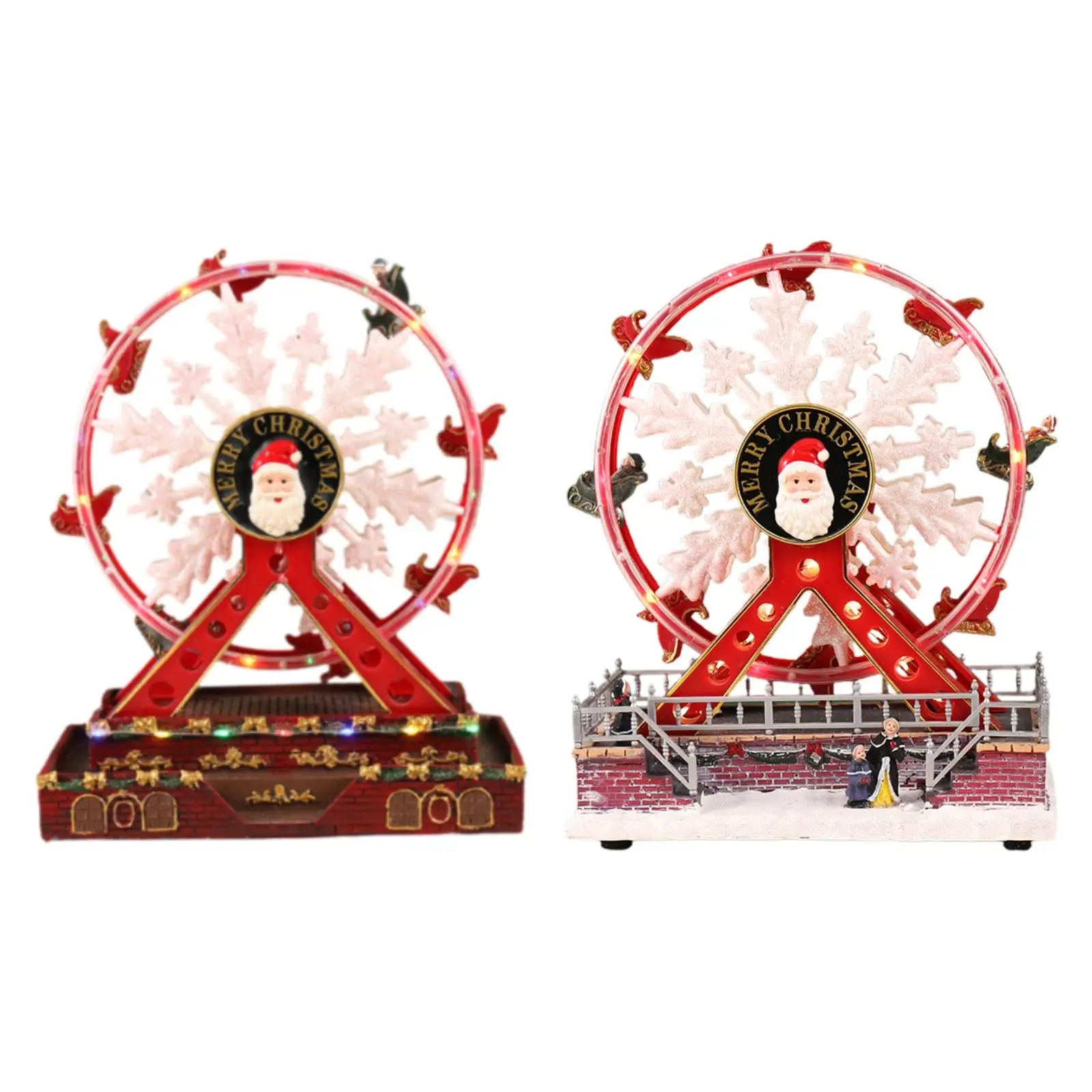 

Christmas Rotate Wheel Easy to Use Snow Village Displays Festive Atmosphere Christmas Decorations Home Decor for Bedroom Party