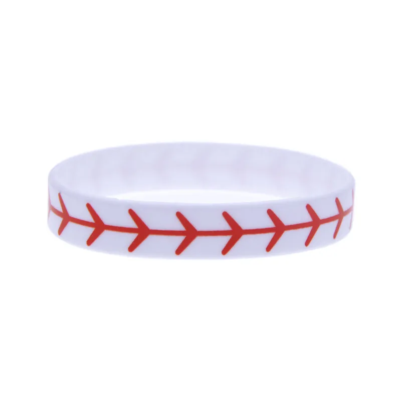 50 Stück bedruckte Silikonarmbänder, 1/2 Zoll breit, im Sportstil, aus Gummi, in Weiß und Gelb. – Detail 8