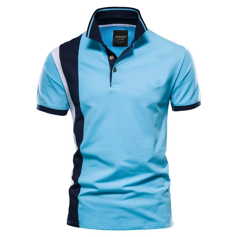 

Fashionable and minimalist contrasting men's polo shirt summer lapel golf casual vacation daily wear oversized men's clothing