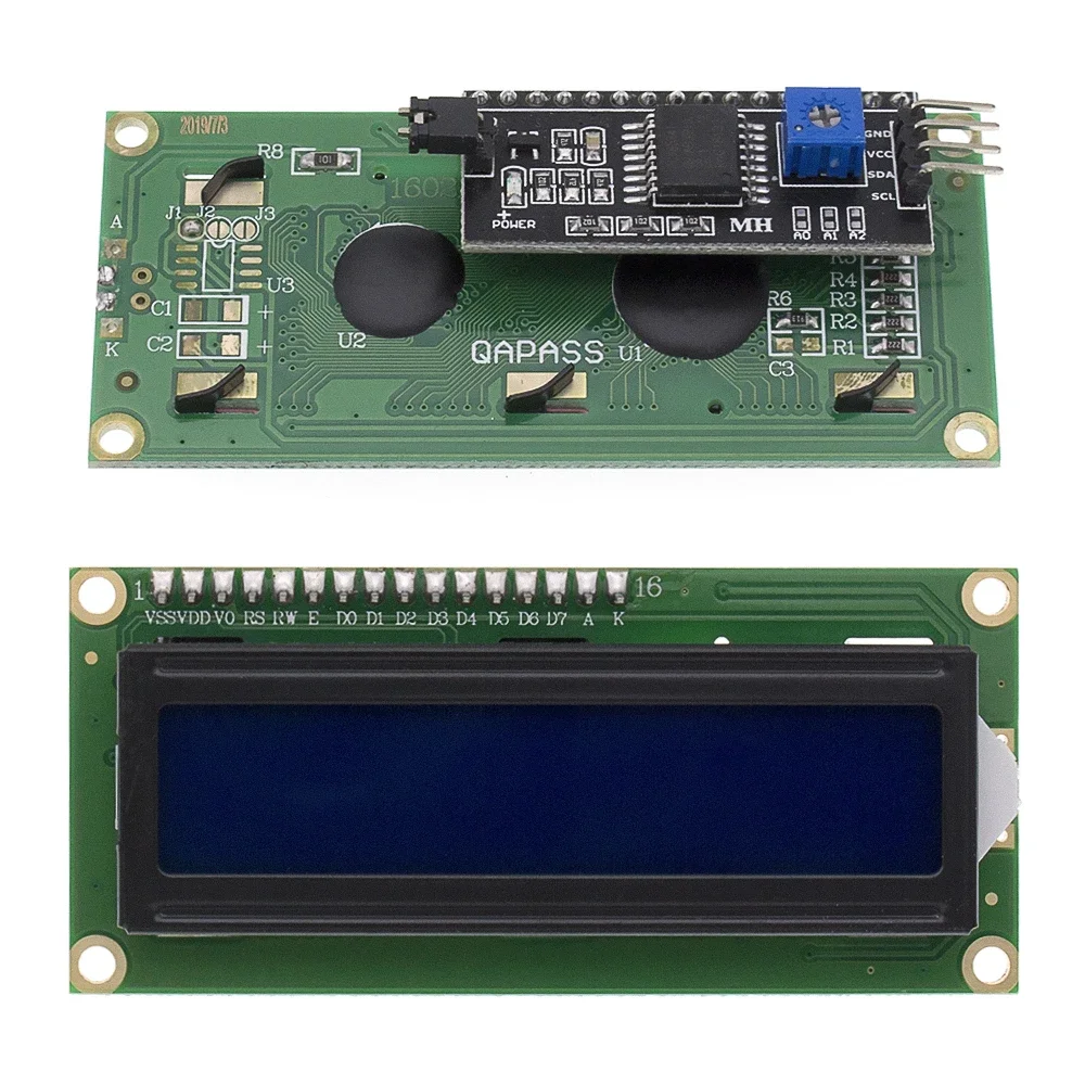 Módulo de Interface de Display LCD para Arduino, Tela Azul, Amarela, Verde, Caracteres 16x2, PCF8574T, PCF8574, IIC, I2C, 5V