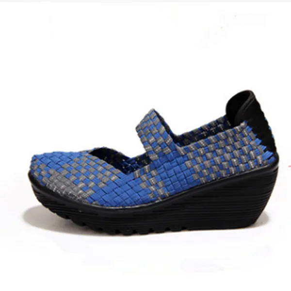 

Handmade Woven Rocking Women's Hollowed Out Low-top Thick-soled Heightening Casual Single Slimming Shoes
