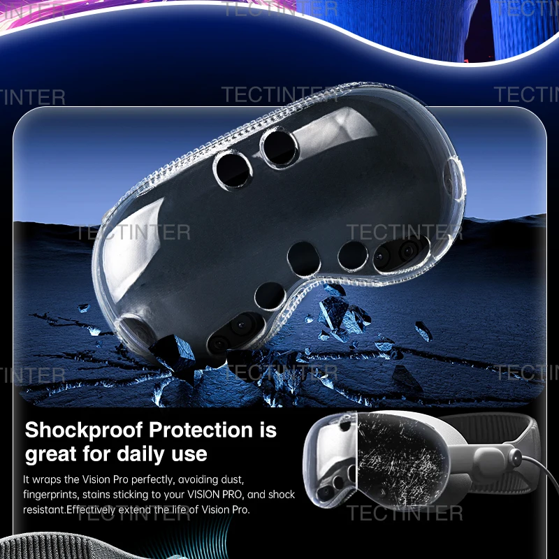 حافظة من السيليكون الناعم من مادة TPU لهاتف Apple Vision Pro VR حافظة واقية مضادة للخدش لملحقات ألعاب سماعة الرأس Vision Pro #3