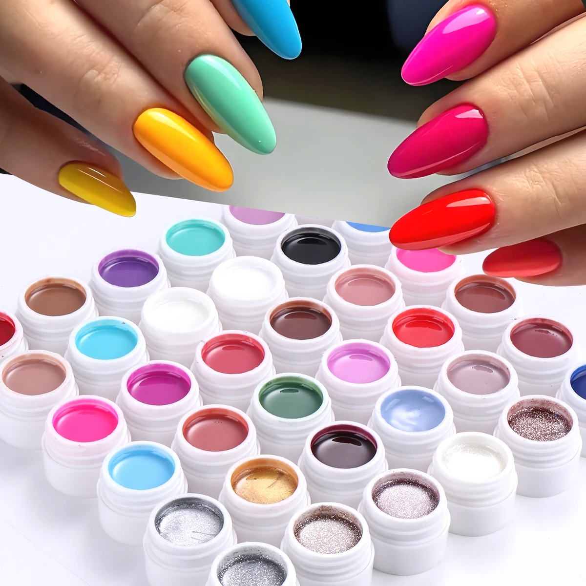 36 Colors Bright Painting Solid Nail Polish Gel Nude Glossy Color Varnish Semi Permanent 8ml UV Lacquer Manicure DIY Decor Set
