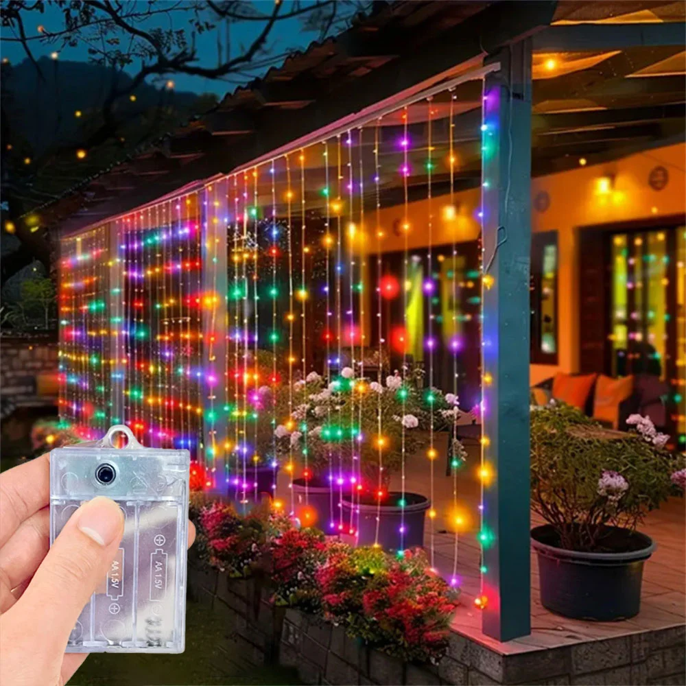 Battery Operated Christmas Home Decoration Curtain 100-600 LED String Lights Fairy Lights Bedroom Wedding Party Decoration