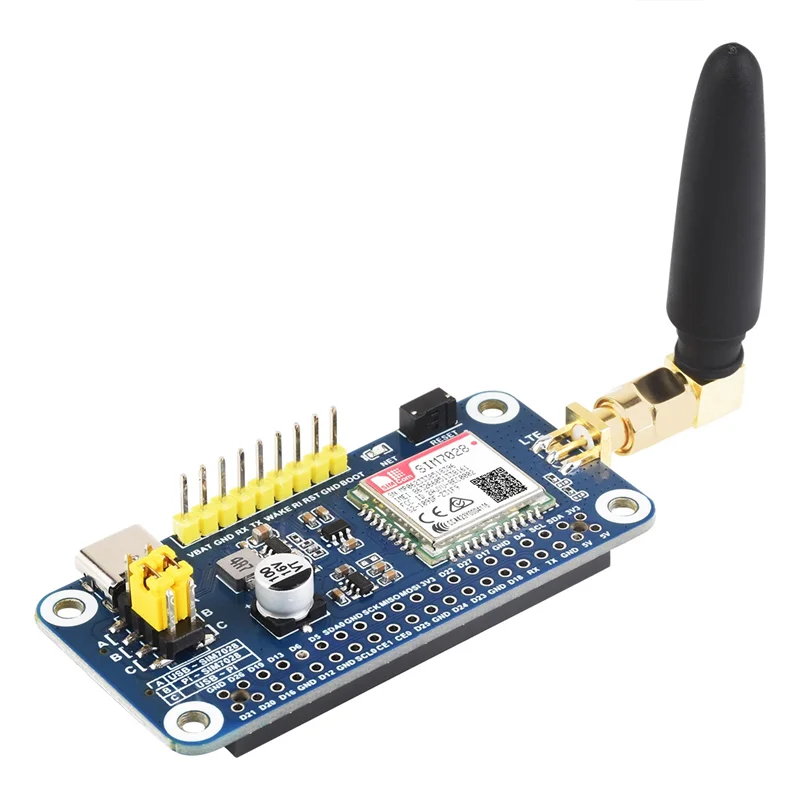 

New-SIM7028 Модуль беспроводной связи NB-Iot Hat для Raspberry Pi, поддерживает глобальную связь с антенной. Легко устанавливается.