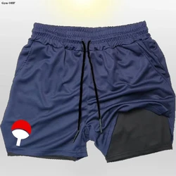 Anime Men's Sport Shorts Cool Sportswear Double-Deck Running Shorts Summer 2 In 1 Bottoms Fitness Training Jogging Short Pants