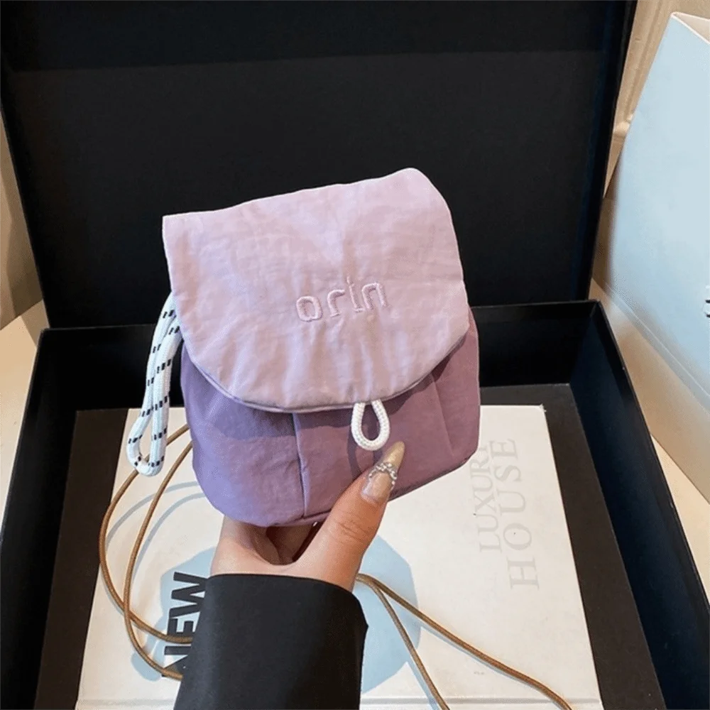 Sweet Cloth Neck Hanging Bag Flip Contrast Color Children Coin Purse Mini Headphone Bag Small Item Bag Children