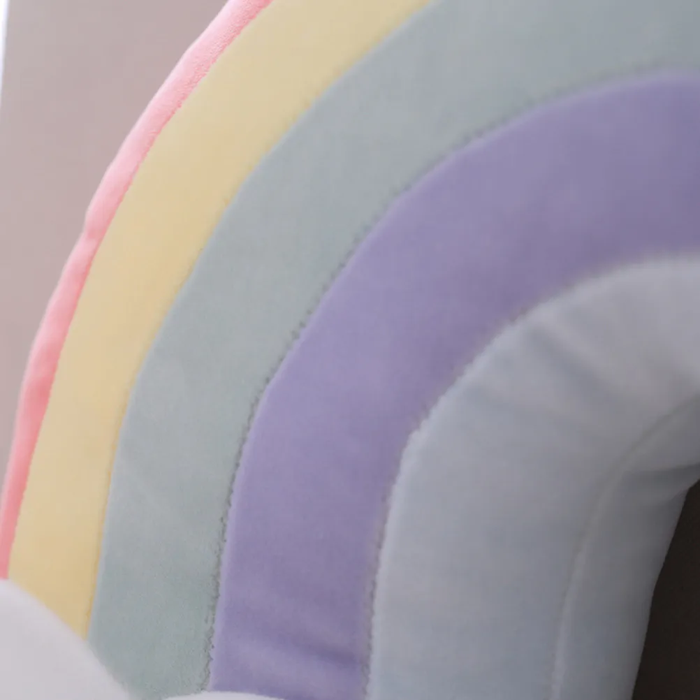Rainbow Shaped Bolster Soft Stuffed Throw Pillow Red Color Comfortable Back Cushion Nap Hug Pillow Car Sofa Chair Cushion view 4