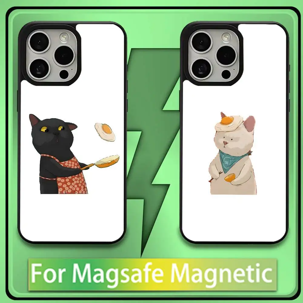 

Funny Cute Cat Couple Phone Case For iPhone17,16,15,14,13,12,11,Plus,Pro,Max,Mini Soft Magesafe Magnetic Wireless Charge