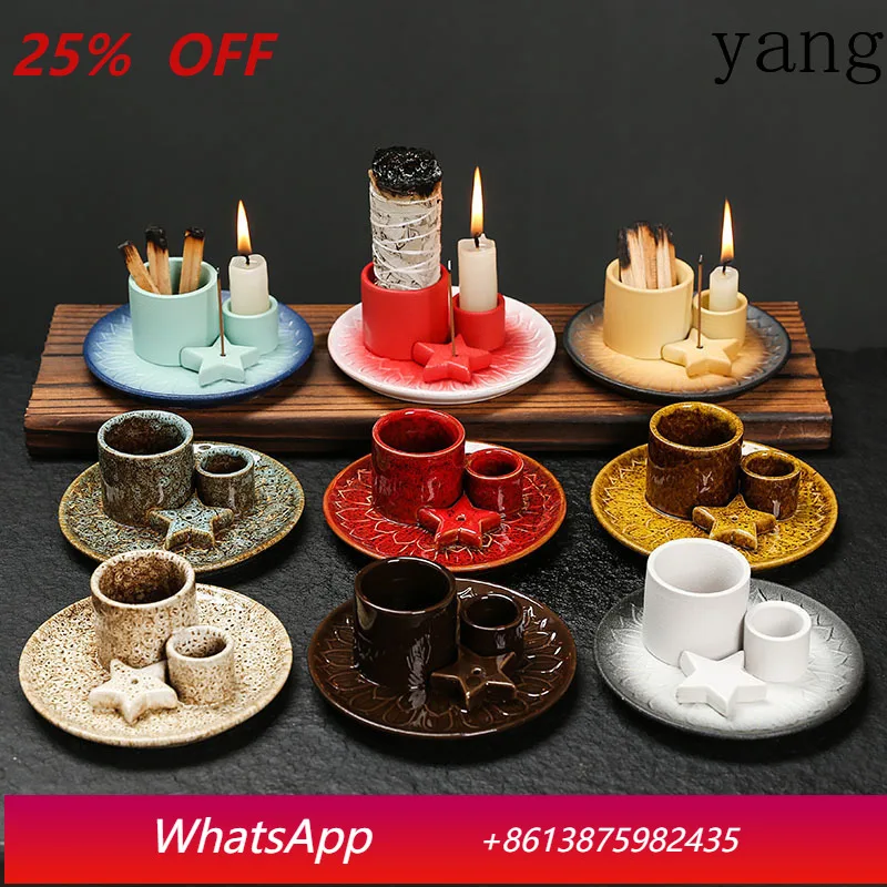 

LH simple style candle cup atmosphere decoration ceramic aromatherapy candle holder