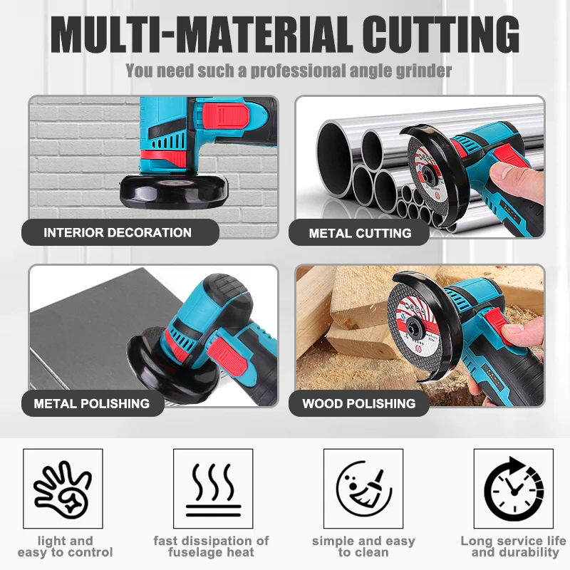 Portable 12V Mini Brushless Angle Grinder 19500Rpm Cordless Lithium Battery Polishing Machine Diamond Cutting Power Tools New