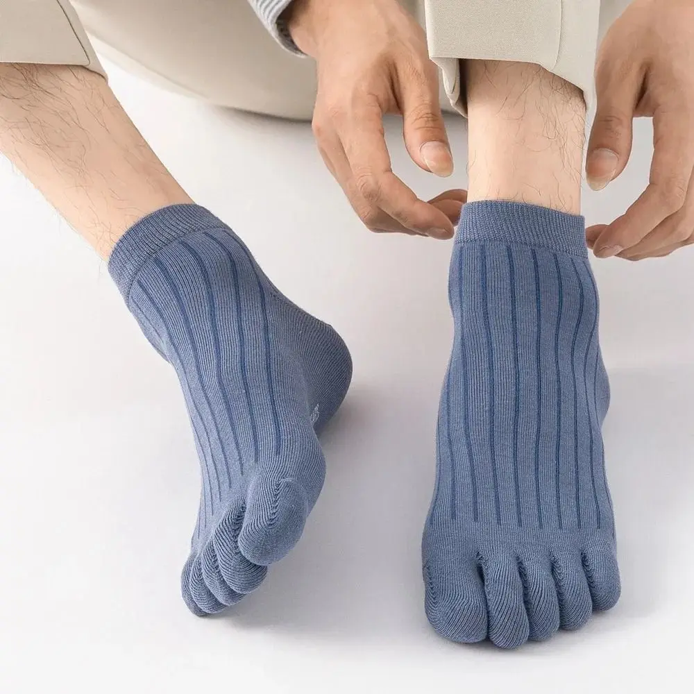 With Separate Fingers Five Finger Socks Short Tube Anti Friction Low Cut Ankle Sports Socks Sweat-absorbing Breathable