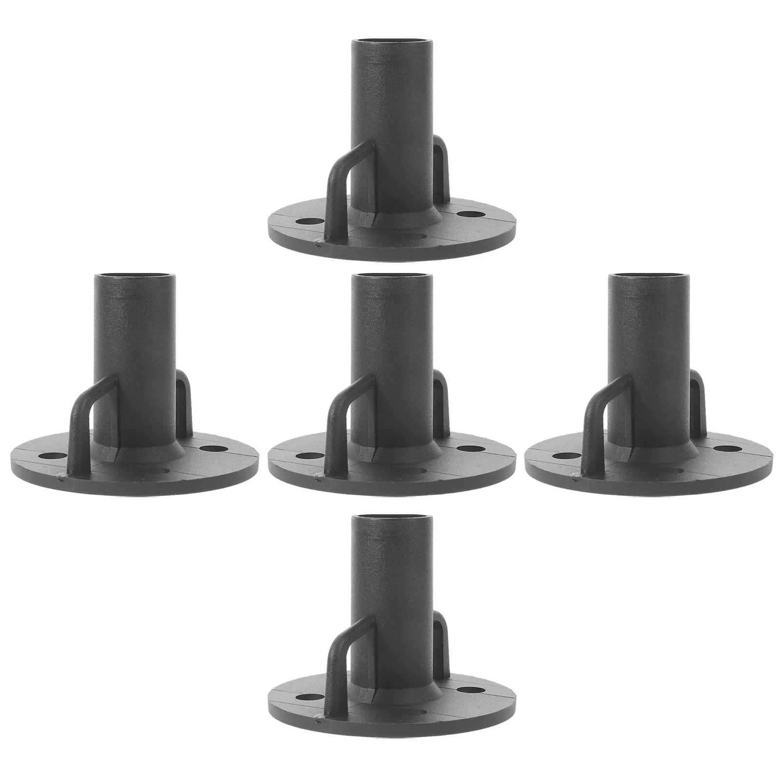 5Pcs Round Pole Socket Base Heavy Duty Nylon Flange Mount Outdoor Canopy Pole Holder Stable Support Camping Tarp Accessory