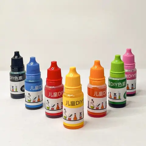 8 Colors Food Grade Pigment 10ml Bottled Tie-dye Children's DIY Material Science Experiment Supplies Educational Aids
