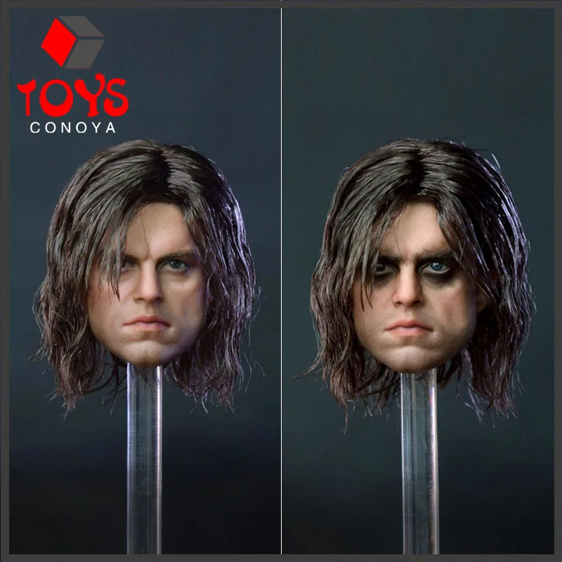 In Stock BY-ART BY-T12 1/6 Sebastian Stan Head Sculpt Hair Transplant Head Carving Model Fit 12'' Male Soldier Action Figure