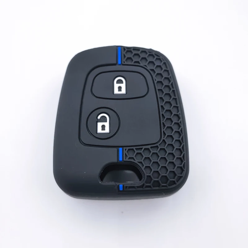 Siliconen Auto 2 Knop Klep Case voor Peugeot 106 107 206 207 307 Citroen C1 C2 C3 C4 XSARA PICASSO voor Toyota AYGO Protector