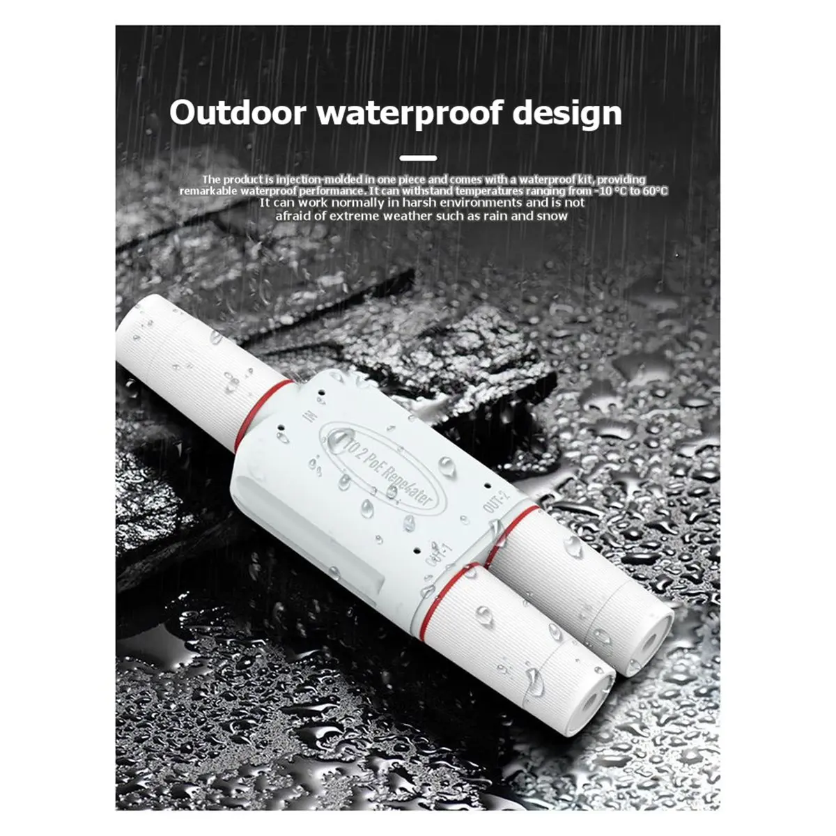 A64I Outdoor Waterproof POE Repeater 48V National Standard POE Switch Signal 10/100Mbps 1 in 2 Out POE Level Relay Extender view 3