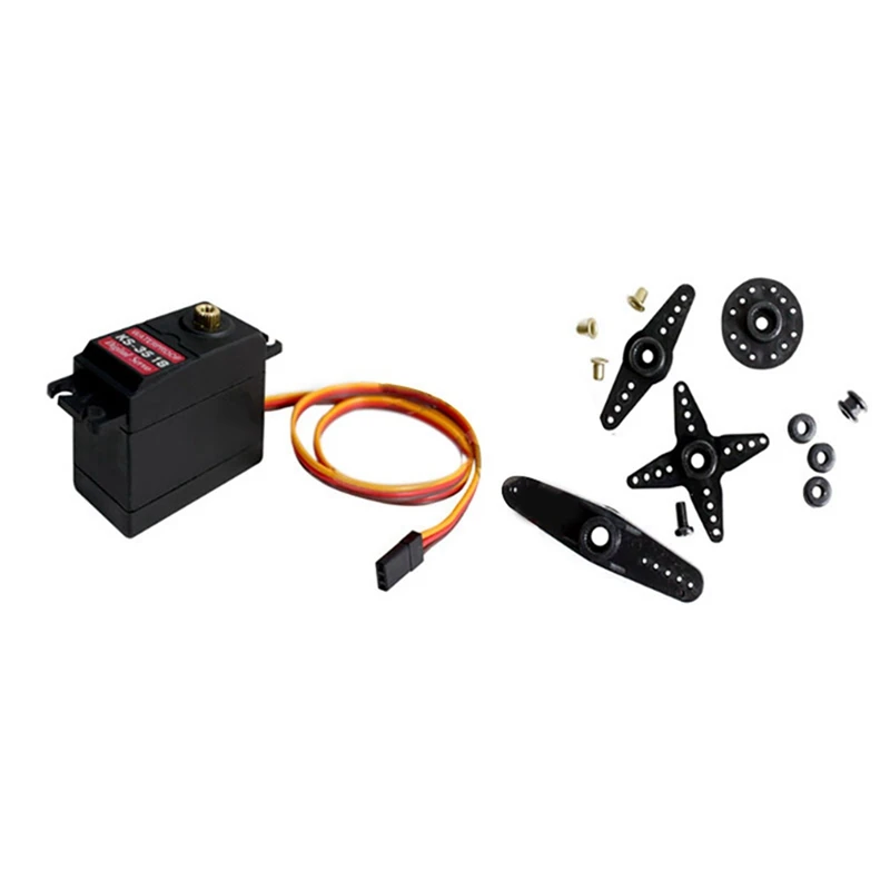 

2X KS3518 Waterproof Metal Digital Servo High Torque Mechanical Arm Hand RC Metal Servo Motor For Robot Arm Car Boat