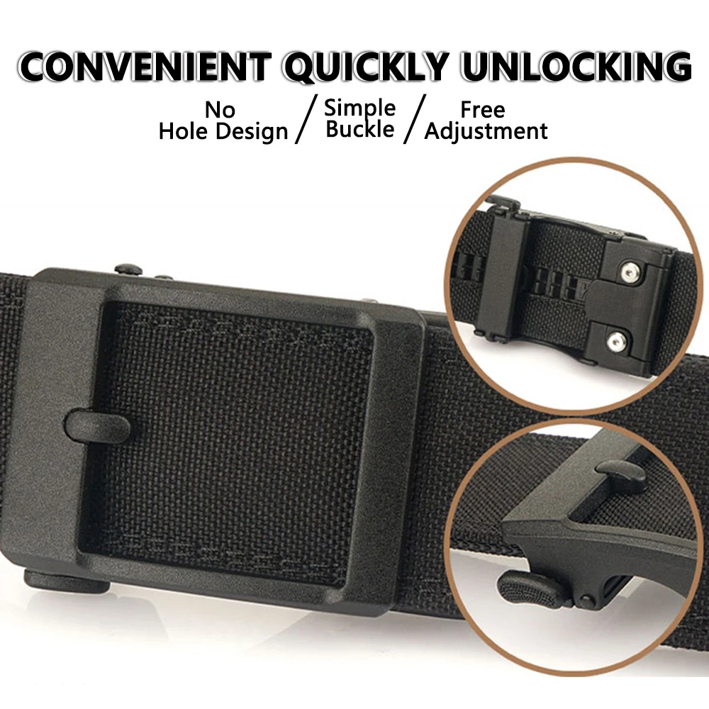 TUSHI 4,3 cm Militärische Taktische Gürtel für Männer Metall Automatische Schnalle Dicke Nylon Outdoor Jagd IPSC Gun Gürtel Casual Gürtel männlichen – Detail 4