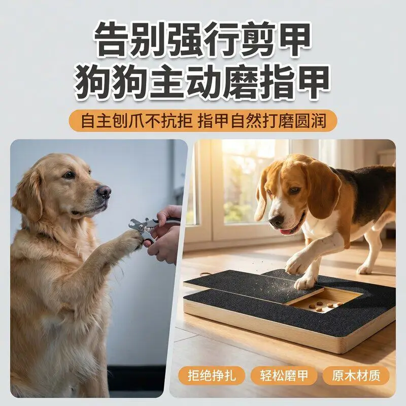 Wooden Pullable Dog Scratch Board Dog Nail Scraper Cat Dog Repair Nail File Board