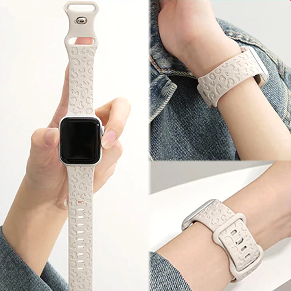 Straps For Apple Watch ultra 2 Band 49mm 45mm 44mm 42mm 41mm 40mm 38 46mm Engraved correa bracelet iwatch series 7 se 3 6 8 9 10 image 2