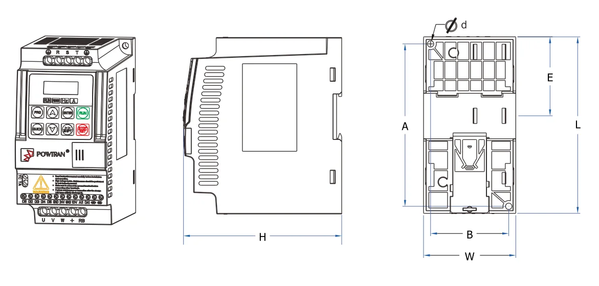 Powtran Mini Frequency Inverter Manufacturer Din-rail Mounting Factory Directly Supply Inverters & Converters RS485 220v 380v