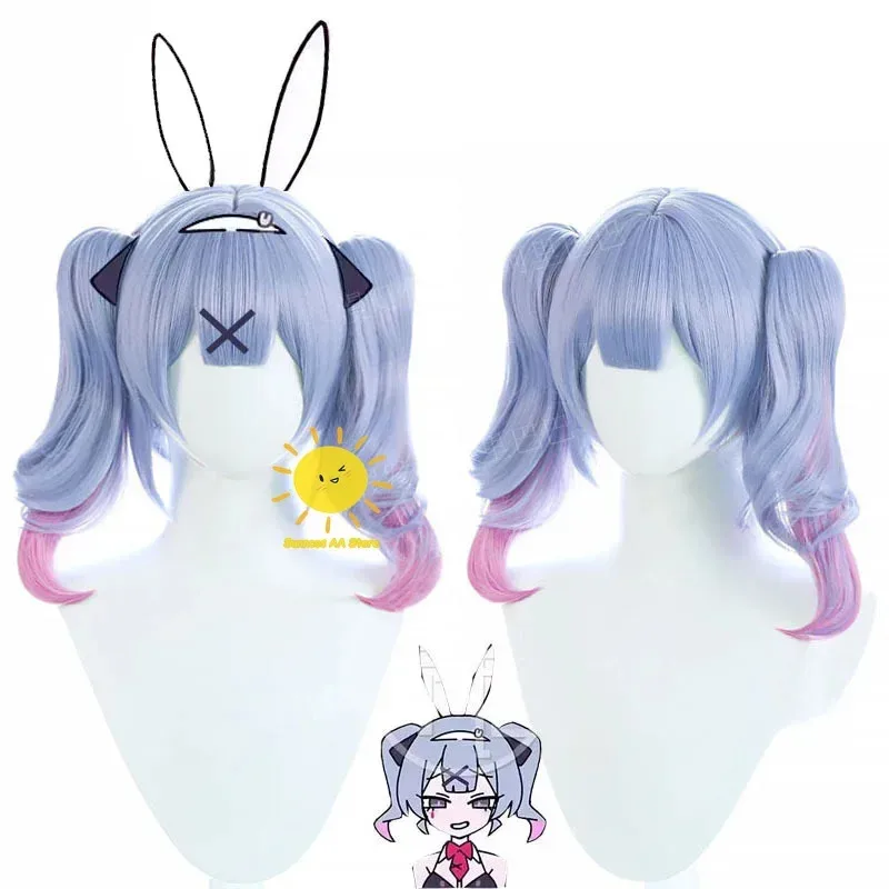 Peluca de Cosplay con agujero de conejo Miku, chica conejito de charol negro, disfraces sexys y bonitos de Halloween, tocados, ropa, lazos para niñas
